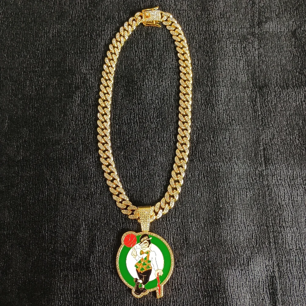 Boston Celtics 20 Inch Hip Hop Necklace Pendant NBA Basketball Jewelry